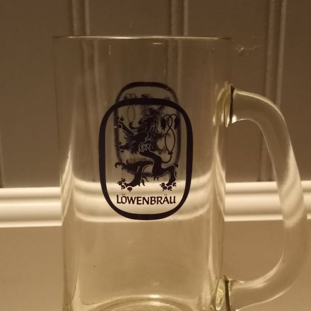 Lowenbrau Glass Beer Stein Mug